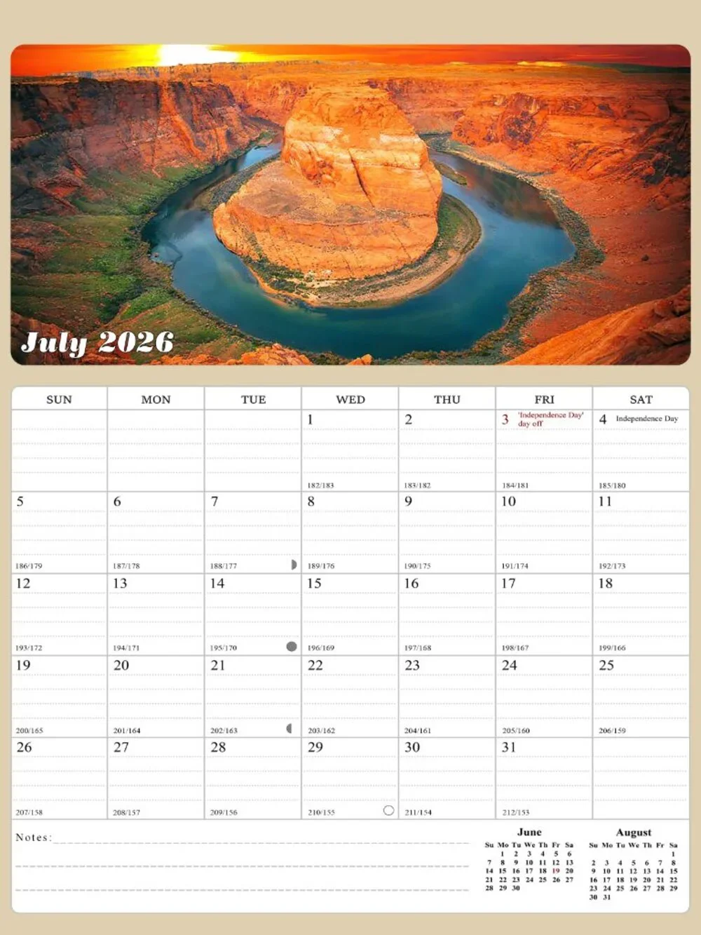 2026 - 2027 Calendar Magnetic Peel & Stick 18 Months 8.5